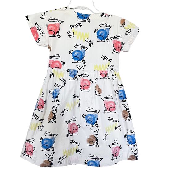 Wynken girls rabbit print poplin dress size 10 - Picture 4 of 7